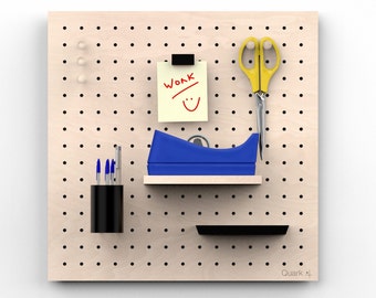 Pegboard Perforated Panel Kit + Office Accessories - Size S