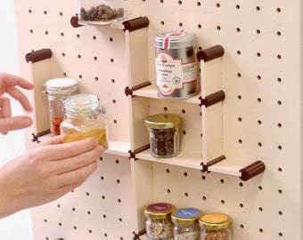 Wall mounted spice rack for Pegboard - Kitchen storage