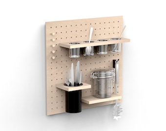 Pegboard Perforated Panel Kit + Kitchen Accessories - Size S