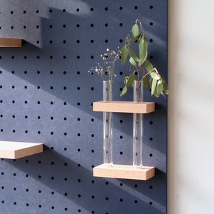 Pegboard 96x48 cm with 3D carving Modular wall shelf for kitchen and living room Blue image 5