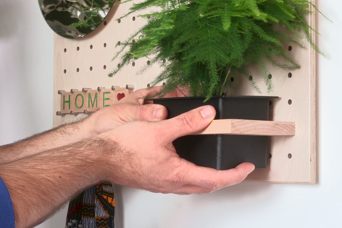 Suspended flower pot pegboard wall accessory Etsy