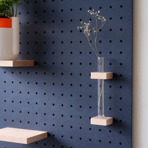 Pegboard 96x48 cm with 3D carving Modular wall shelf for kitchen and living room Blue image 7