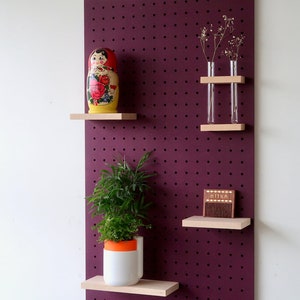 Pegboard 96x48 cm minimalist design shelf for living room and home decoration Purple image 7