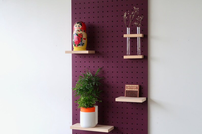 Pegboard 96x48 cm minimalist design shelf for living room and home decoration Purple image 7