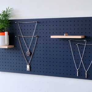 Pegboard 96x48 cm with 3D carving Modular wall shelf for kitchen and living room Blue image 4