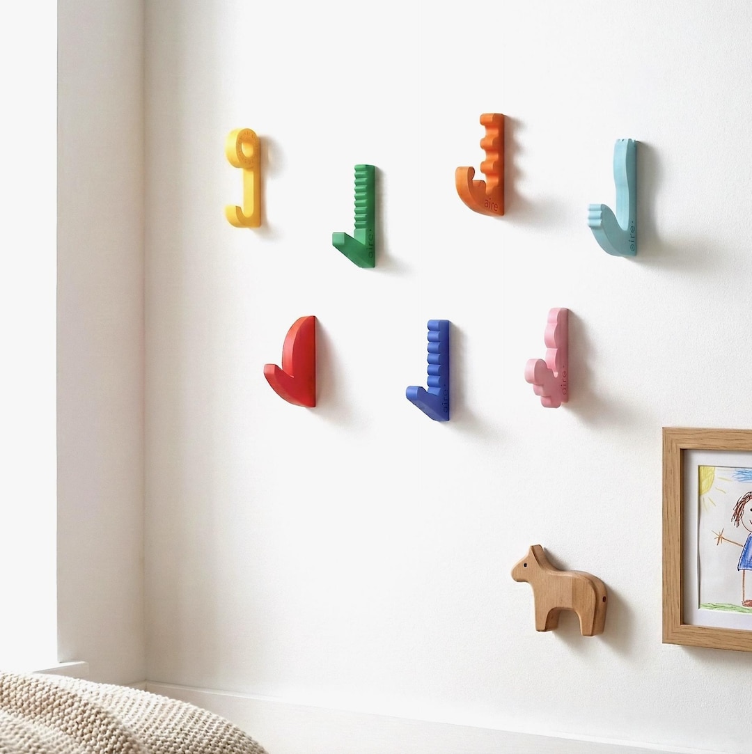 Colorful & Sturdy Coat Hooks for the House, Minimalist Montessori Style ...