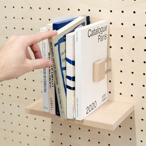 Serre-livres pour Etagère Murale Accessoire pour Pegboard Bibliothèque Murale image 1