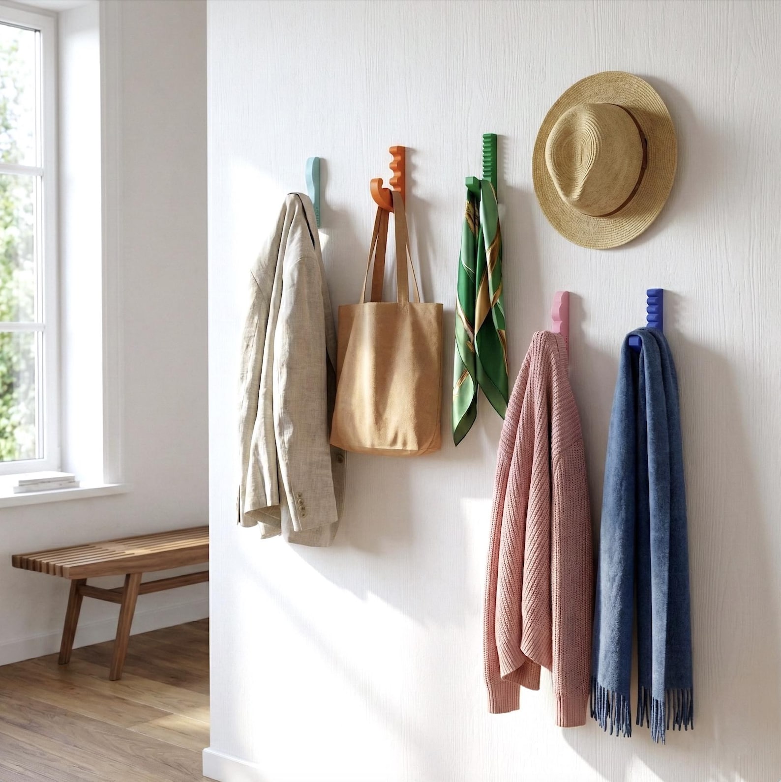Colorful & Sturdy Coat Hooks for the House, Minimalist Montessori Style ...