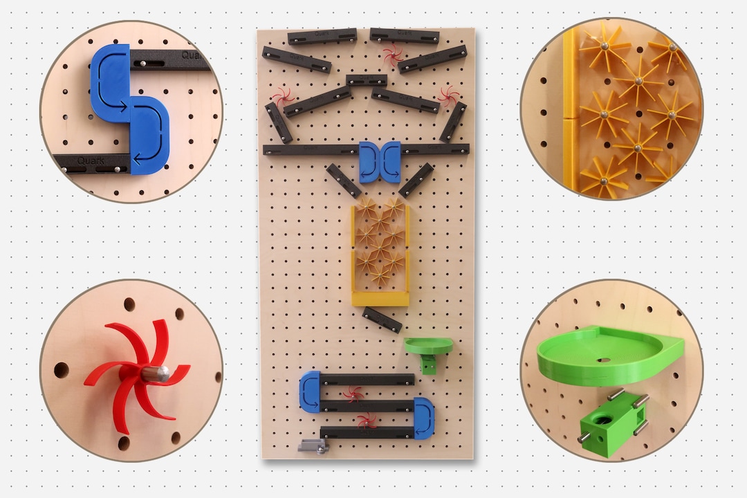 Marble Run Pegboard Have Fun With Your Pegboard Quark Motor Skills Etsy