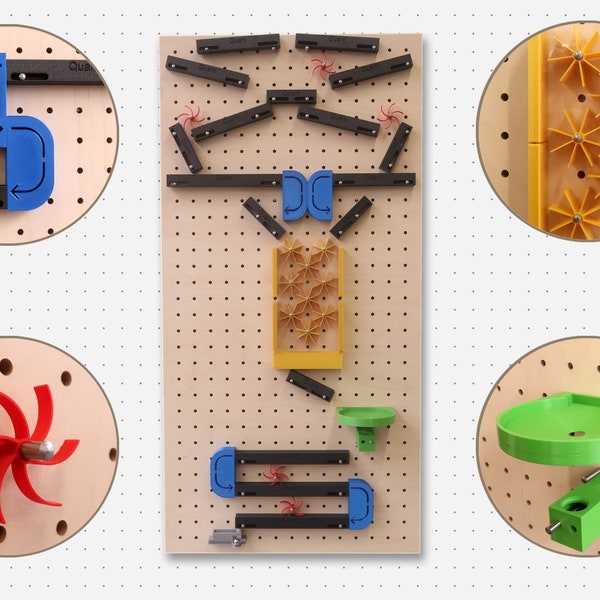 Murmelbahn UND Stecktafel – Lern-, Spaß- und Wandspiel – Crazy Marble Run – Motorikkurs