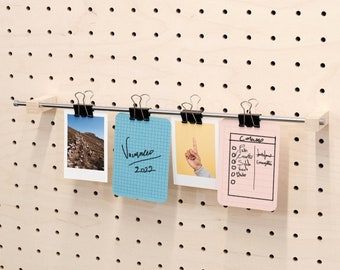 Photo Holders and Accessories for Pegboard - Wall Mounted Photo Holder System - Modular Wall Shelf Accessory