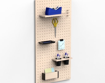 Pegboard Perforated Panel Kit + Office Accessories - Size M