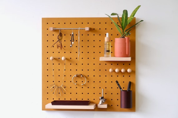 Pegboard 48x48 Cm Modular Wall Shelf Decorative and Practical