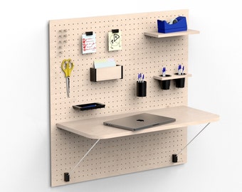 Pegboard Perforated Panel Kit + Office Accessories - Size L