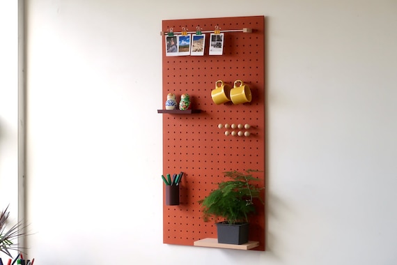 Tablero perforado y panel perforado: tamaño 96x48 cm Madera Valchrom  naranja Decoración escalable para el hogar y la oficina -  España