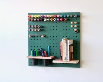 Pegboard 48x48 cmv- Modular Storage based on Wall Shelf - Wood Shelf for your Home - Green