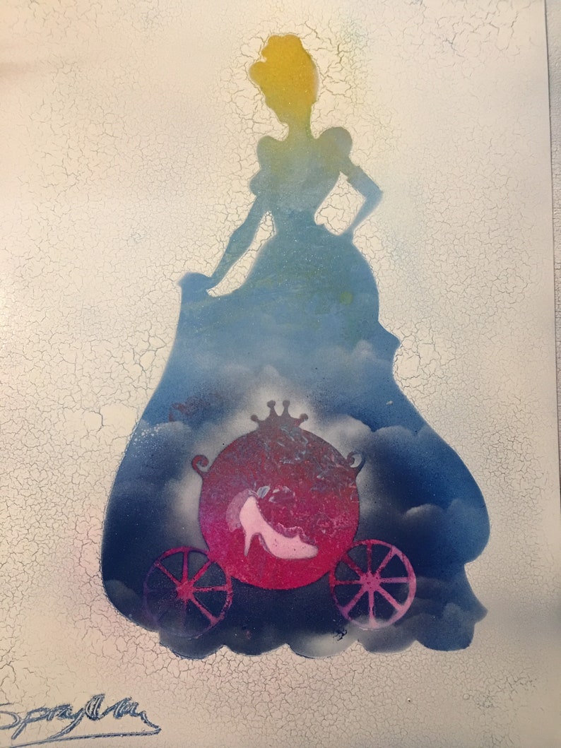 Cendrillon Spray Paint Art Disney Etsy