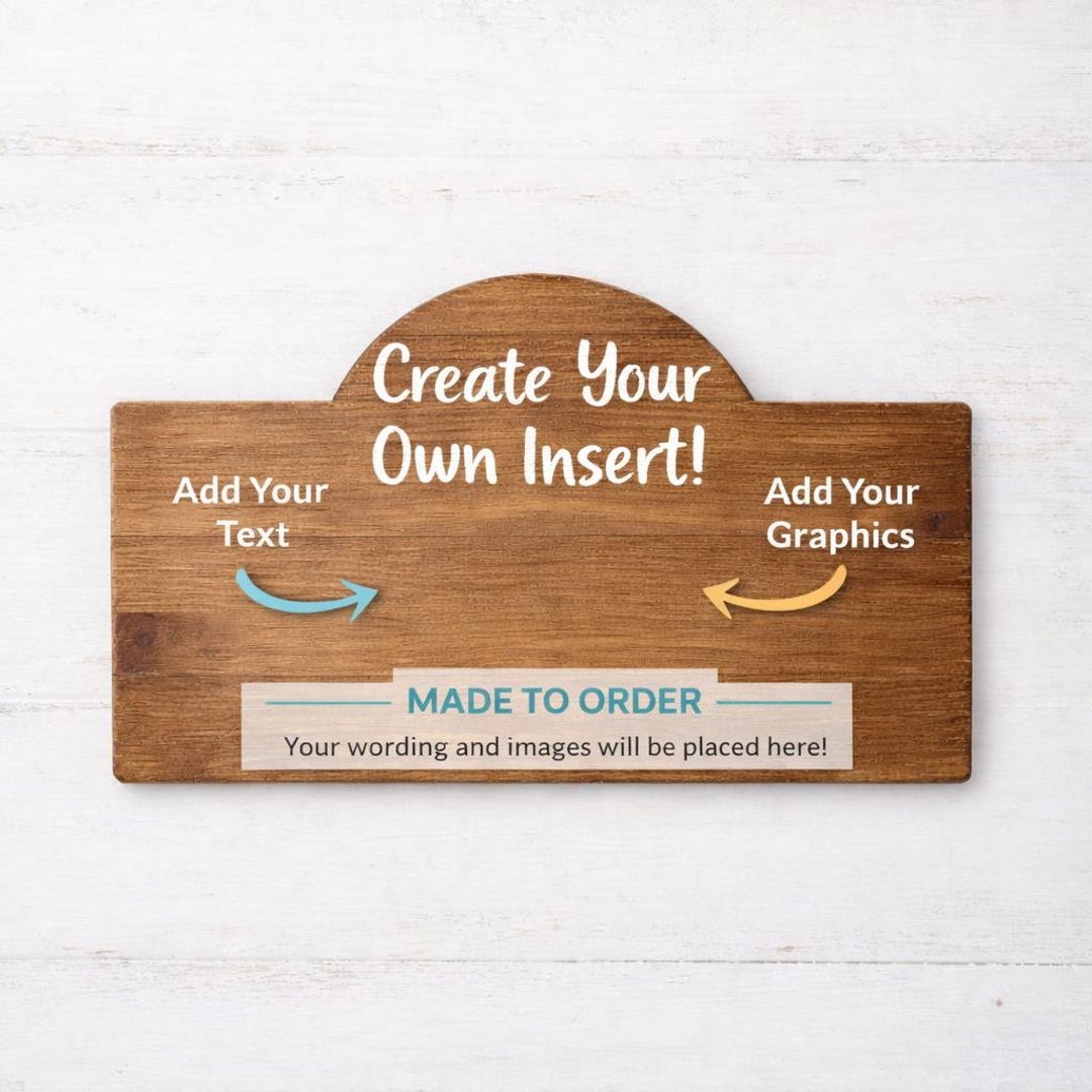 Small Sign Insert Custom Wooden Insert Design for Interchangeable Mini Signs - Etsy