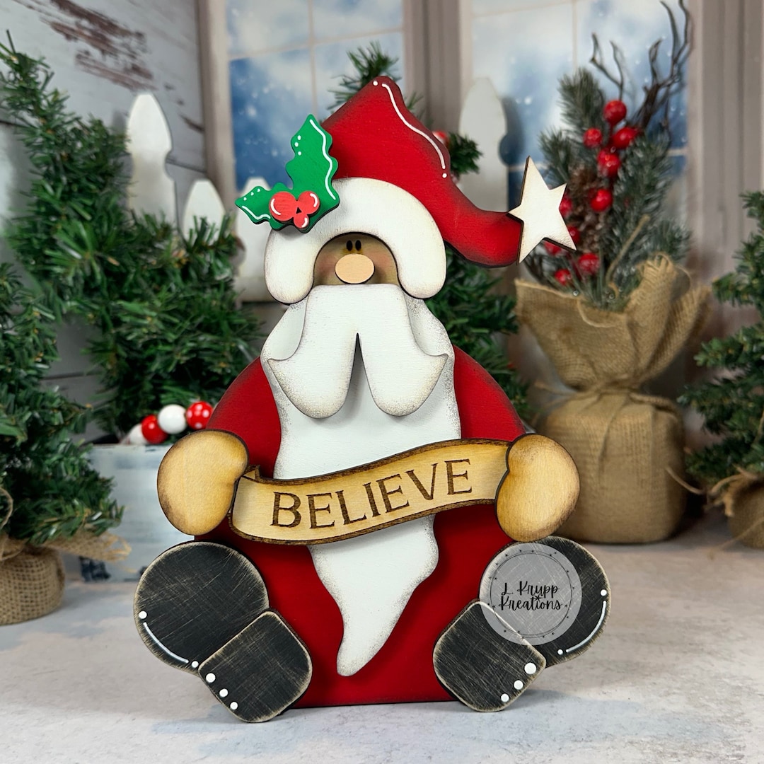 Santa Shelf Sitter - Dusty Rose