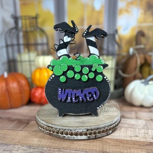 Spooky Wood Cauldron Farmhouse Halloween Décor, Rustic Charm