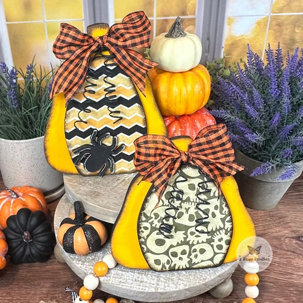 Handcrafted Wood Pumpkins w/ Unique Paper Accents - Choose Singles or a Matching Set