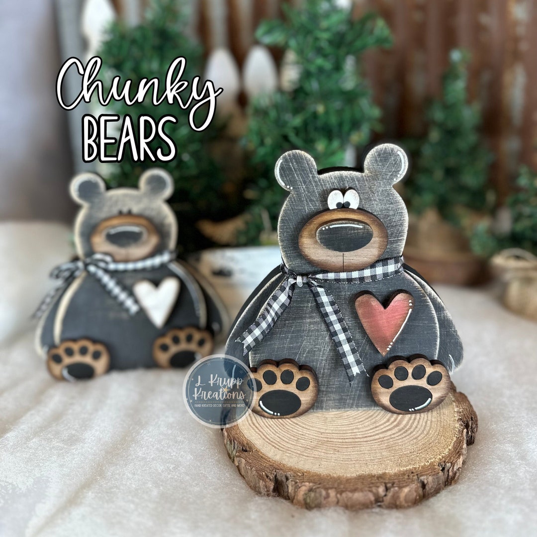 Handcrafted Black Bear Woodland Decor for Cabin, Nursery, Baby Shower, Wood Bear - Etsy