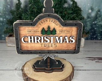 Rustic Farm Fresh Christmas Tree Interchangeable Sign