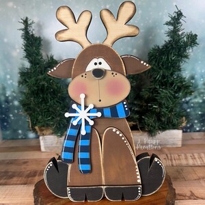 Handcrafted Reindeer Shelf Decor - Add a Rustic Charm to Your Home