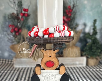 Charming Reindeer Candle Holder - Festive Farmhouse Decor