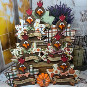 Turkey Time Delight: Adorable Wood Turkey for Thanksgiving Tablescape