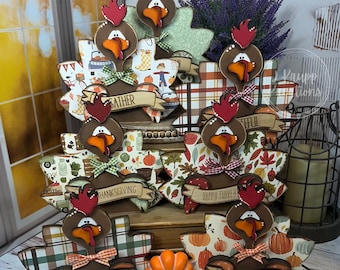 Turkey Time Delight: Adorable Wood Turkey for Thanksgiving Tablescape