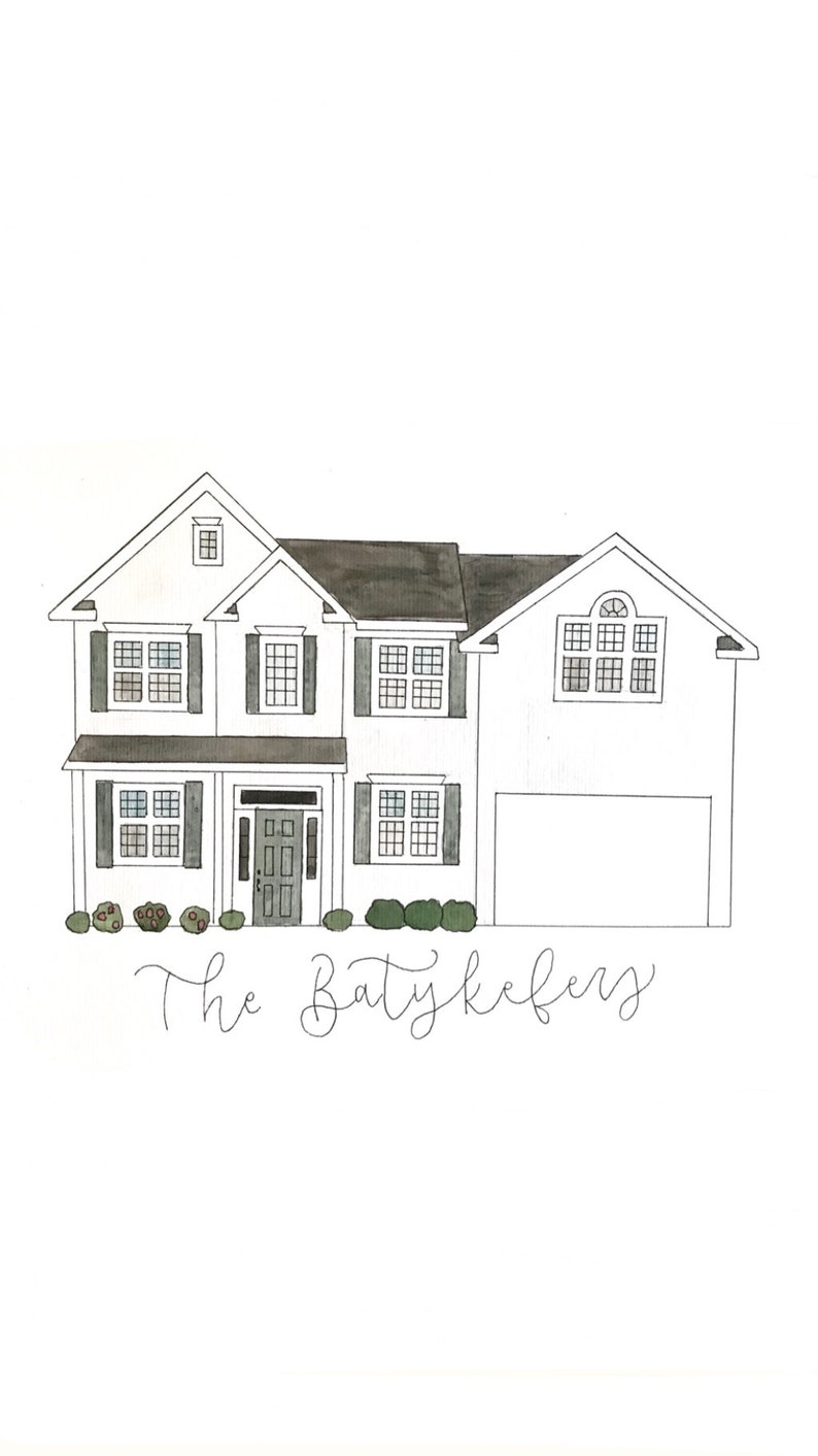 Custom Watercolor Painting of Your Home Private Message Me a Etsy