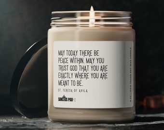 St. Teresa of Avila Prayer Candle | Catholic Scented Soy Candle | Saint Quote Candle | Religious Gift For | Christian Candle |