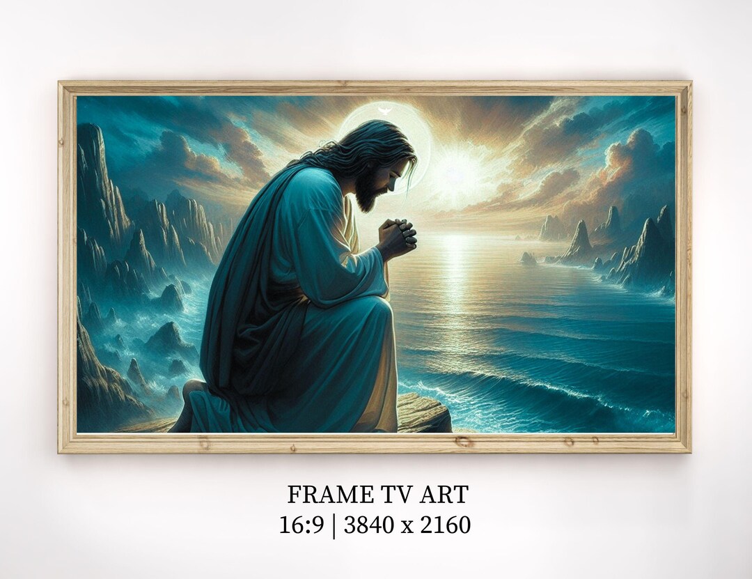 Jesus Praying Frame TV Art Catholic Samsung Frame TV Art Christian ...