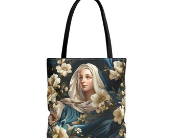 Draagtas Maagd Maria | Draagtas Mother Mary | Canvas draagtas | Katholiek cadeauzakje | Christelijk cadeau | Religieuze draagtas | Tote gezegende moeder