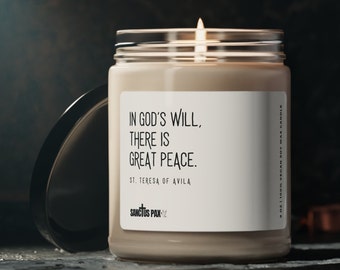St Teresa Of Avila Prayer Candle | Catholic Scented Soy Candle | Saint Quote Candle | Religious Gift For | Christian Candle |