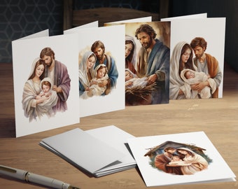Set kerstkaarten | Geboortekaartjes | Katholieke wenskaartenset | Religieus wenskaartpakket | Religieuze notitiekaarten