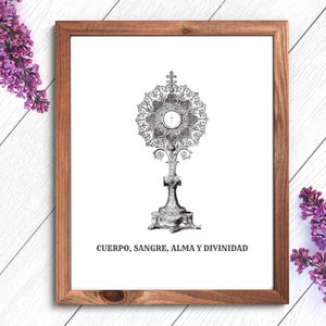 Printable Eucaristia Wall Art Digital Download Traditional Catholic Home Art Decor Monstrance Wall Art Arte del Santisimo Sacramento