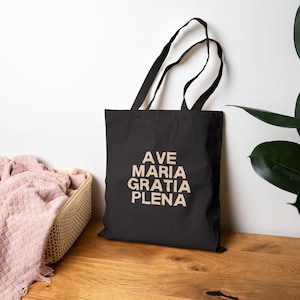 Ave Maria Gratia Plena Tote Jungfrau Maria Einkaufstasche Mutter Maria Tote Canvas Einkaufstasche Katholische Geschenktasche Religiöses Tote Geschenk gesegnete Mutter Tote
