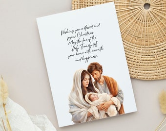 Printable Nativity Christmas Card Instant Download Holy Family Christmas Card Catholic Christmas Greeting Cards Religious Christmas Card