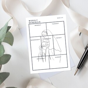 Printable Virgin Mary Weekly Schedule 8.5 x 11 Inch INSTANT DOWNLOAD Monday-Sunday Printable Catholic Desk Calendar To Do PDF