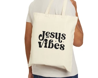 Jesus Vibes tygväska | Jesus tygväska | Canvas tygväska | Katolsk presentväska | Kristen gåva | Religiös tygväska | Presentväska