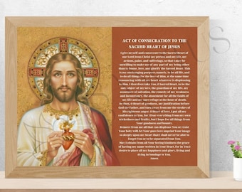 Act of Consecration Sacred Heart of Jesus Prayer Card Digital Download Printable Prayer 2 sizes Sacred Heart Prayer Printable Prayer card