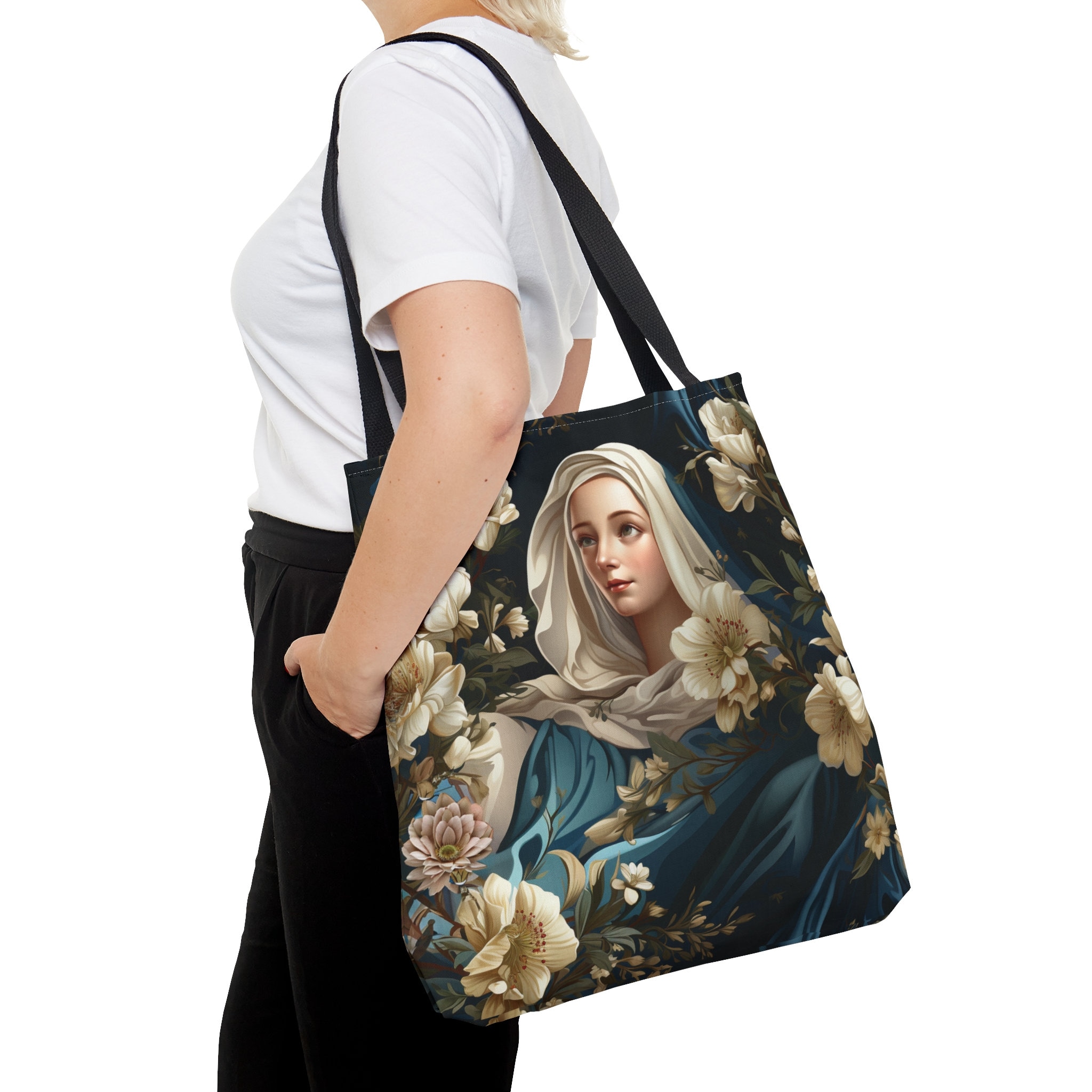 Virgin Mary Tote Bag | Mother Mary Tote Bag | Canvas Tote Bag ...
