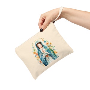 Kapelle Schleier Masse Tasche Katholische Maria Tasche Muttergottes Rosenkranz Beutel Tote Baumwolle Leinwand Reißverschluss-Beutel Kinder katholische Zubehör Tasche