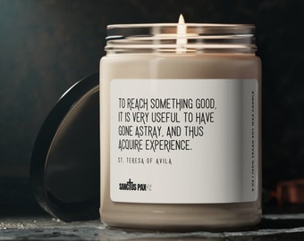 St. Teresa of Avila Prayer Candle | Catholic Scented Soy Candle | Saint Quote Candle | Religious Gift For | Christian Candle |
