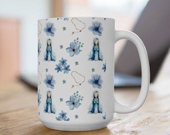 Catholic Ceramic Mug Virgin Mary Mug Blessed Mother Mug Catholic Prayer Mug Marian Mug Catholic Gift Ordination Gift Religious Gift