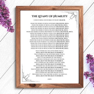 Printable Litany of Humility Prayer Wall Art Digital Download Traditional Catholic Home Art Decor Rafael Cardinal Merry De Val Prayer