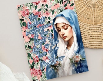 Printed Mother's Day Card Blessed Mother Greeting Card Catholic Mothers Day Card Virgin Mary Greeting Card Catholic Notecard Marian Notecard