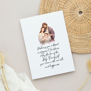 Printable Nativity Christmas Card Instant Download Holy Family Christmas Card Catholic Greeting Cards Religious Printable Christmas Card